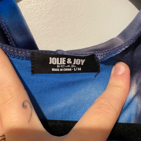 NWT Jolie and Joy YOUTH size Large jacket and pant set blue tie dye pattern - Picture 10 of 11